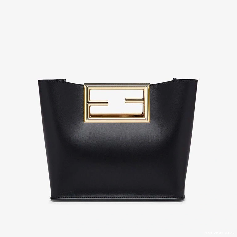 Cheap Leather Bag Small Fendi Way In Calf Black 0713